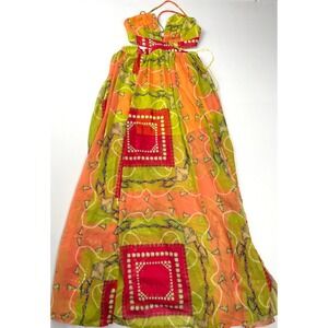Miss Avenue Maxi Dress Halter Cutout Chain Print Party‎ Dress Large